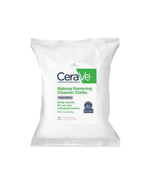 CeraVe میک اپ صاف کرنے والے کپڑے کو ہٹا رہا ہے۔